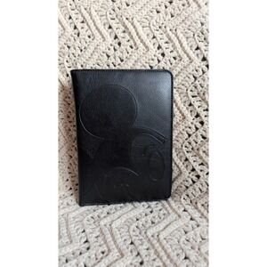 Disney Mickey Mouse Embossed Black Faux Leather Portfolio Notebook Cover Pen Set